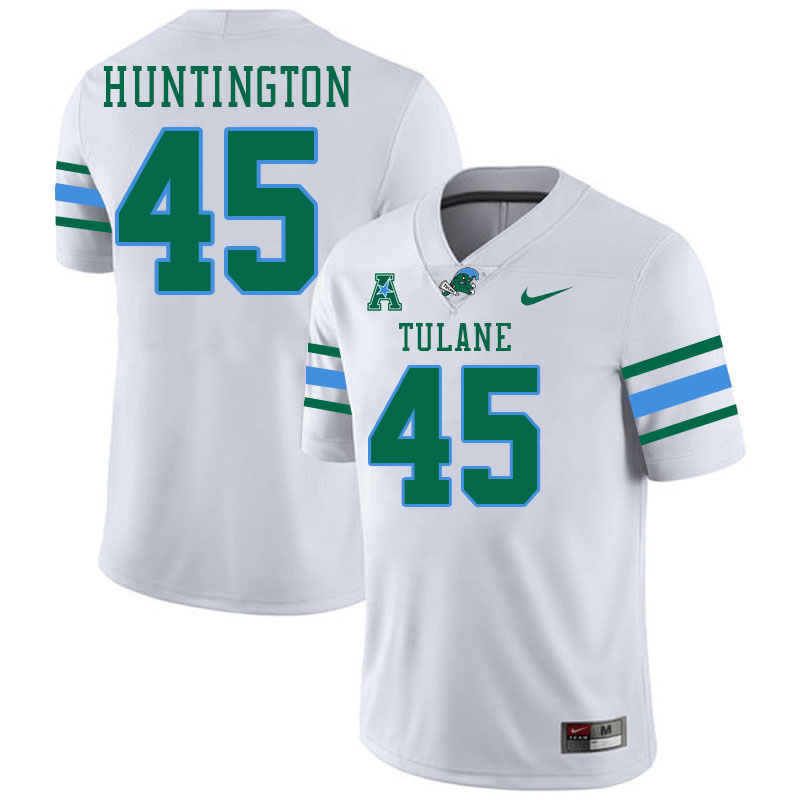 #45 Adin Huntington Tulane Green Wave Jersey College Football Uniforms,Apparels Stitched-White